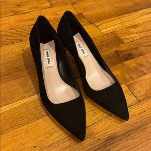 Miu Miu Classic Black Suede Pumps